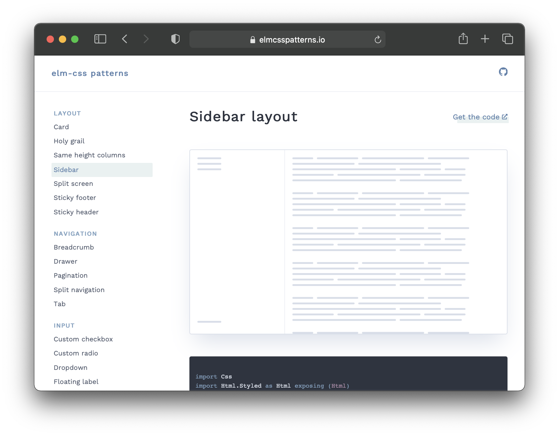 elm-css patterns screenshot